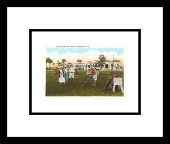 Golf Course, Hollywood, Florida Photography Framed Art Poster Print, 19x17