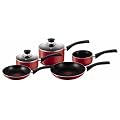 Tefal Bistro 5-Piece Cookware Set, Red