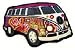 Hippie Bus Floor Mat VW Love Flower Child Rug Bath Mat Bus Samba