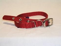 Hamilton Deluxe 5/8" S/T Nylon Dog Collar, Red, 14"