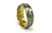 Jewelry : Titanium Ring Gold Plated High Polish with 3 CZ 8mm
