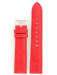 Watchband Genuine Crocodile 16mm Red