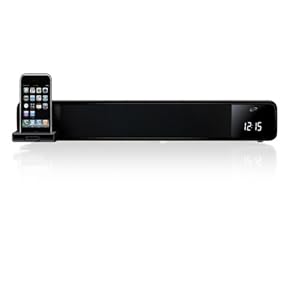 iLive ITP100B Two Channel Bar Speaker System with Docking and Recharging Station for iPhone and iPod (Black)