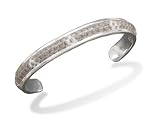 Snakeskin Leather Sterling Silver Men's Cuff Bracelet, .375 In Wide