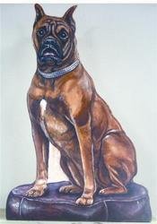 Boxer Door Stop - Wooden Decorative Pet Dog