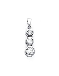 14k White Gold Past Present Future Diamond Pendant (G-H Color, I1 Clarity)