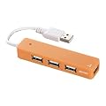 iBUFFALO �yPS3����m�F�ρzUSB2.0Hub �o�X�p���[ 4�|�[�g �I�����W BSH4U06OR