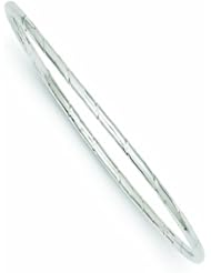 Genuine 14K White Gold White Gold 2.5mm Grooved Slip-On Bangle 2 Grams Of Gold 100% Satisfaction Guaranteed.