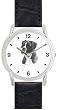 BOXER DOG (MS) - WATCHBUDDY&reg; DELUXE SILVER TONE WATCH - Black Strap - Small Size (Standard Women's Size)