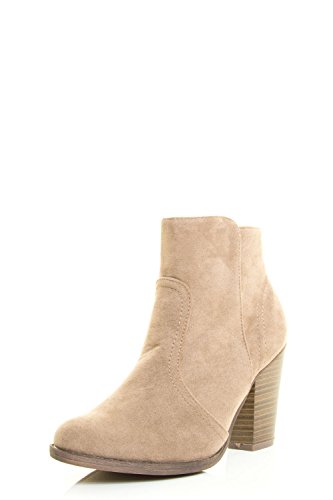 Breckelle's Womens Almond Toe Faux Suede Think Chunky Heel Cowboy Ankle Bootie