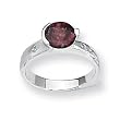 Garnet and Diamond Sterling Silver Ring (Sizes 6-8)