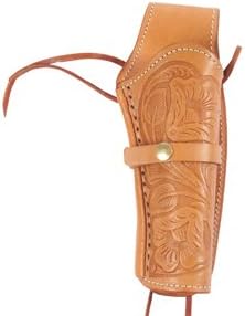 Hand-Tooled Leather Holster, 6, Natural, Right Hand