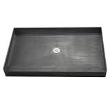 Bath Tub Replacement 60 W x 37 D Shower Base with Integrated Center PVC Drain