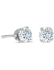 Birthstone Company 14k White Gold Round .33 Carat Diamond Stud Earrings