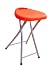 Modern Orange Folding Stool with Safety Catch, Easy Carry Handle, Ideal For Home, Office.