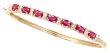 14K Yellow Gold Ruby and Diamond Bangle Bracelet