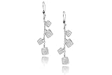 14K White Gold Matte-Finish Hand-Crafted Designer Earrings.
