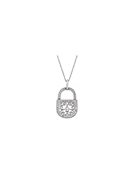 1/4 cttw Diamond Lock 18-inch Necklace in Sterling Silver