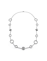 Antique Silver Charm Medley Necklace