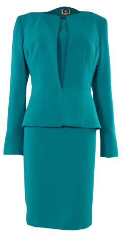 Women's Business Suit Fitted Waist Jacket & Dress Set