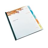 GBC View-Tab Paper Presentation Kit for Binding Systems, Unpunched Paper Dividers with 1 Set of 5 Square Tabs, Clear (W55980)