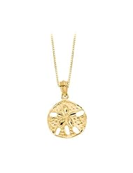 14K Yellow Gold 17.25 x 14.75 MM Sand Dollar Pendant with Chain