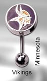 NFL Reverse Top Down Belly Button Ring - Minnesota