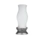 14" Battery Operated Lighted LED Hurricane Lamp With Vintage Silver Base