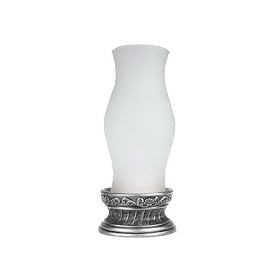 14 Battery Operated Lighted LED Hurricane Lamp With Vintage Silver Base by Bethlehem Lighting