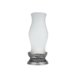 14 Battery Operated Lighted LED Hurricane Lamp With Vintage Silver Base by Bethlehem Lighting