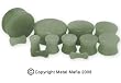 DOUBLE FLARE GREEN AVENTURINE NATURAL STONE PLUG PGA22MM -22MM(7/8)