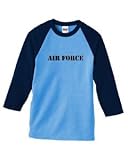 S.Horizon-AIR FORCE Baseball Jersey~Carolina Blue/Navy~Adult-SM