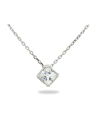 STERLING SILVER 6MM CZ PRONG SET NECKLACE