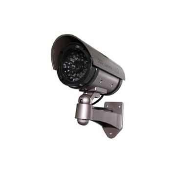 Set A Shopping Price Drop Alert For Outdoor Fake/Dummy Security Camera with Blinking Light (Color: Dark Grey with hues of Purple)