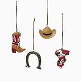 4 Cowboy Western Themed Christmas Ornam