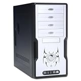 Power Up Black Gamer ATX Mid-Tower Case with Front USB, Audio Ports and 450-Watt ATX Power Supply