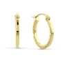 14K Yellow Gold Diamond-Cut and Polished Hoop Earrings