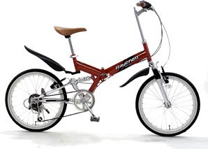 Raychell(レイチェル) 6段変速Wサスペンション折り畳み自転車/MFWS-206F レッド 20インチ MFWS-206FRD