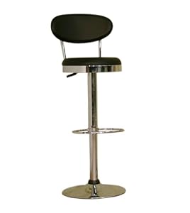 Baxton Studio Veronica Vinyl Swivel Bar Stool, Black by Baxton Studio