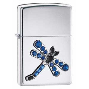 High Polish Chrome, Silver Dragonfly Emblem (ZI21042) Category: Mood Zippo Lighters