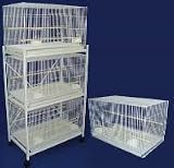 Brand New Lot of Four Aviary Breeding Bird Cage 30x18x18/Stand - WHITE
