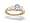 14K Yellow Gold Genuine Oval Aquamarine and Diamond 3-Stone Ring - Size 4