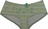 Hello Kitty Face on green striped tie dye low-rise boy short for women