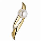 14Kt Yellow Gold Sophisticated Pearl Brooch