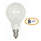 Satco S4165 40A15/F/E17 40-watt Frosted Ceiling Fan Bulb, A15 Intermediate Base, 8-Pack