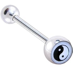 Complete YIN-YANG SYMBOL Logo Barbell Tongue Ring by 
