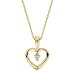 14k Yellow Gold Diamond Heart Pendant w/Chain 16 (H/I1, 0.07 ct. tw.)