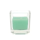 IMAGE OF Aqua Square Glass Votive Candles (12pc/Box)