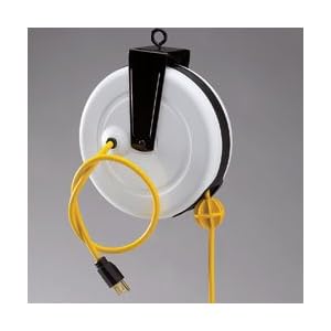 POWEREEL Economy Cord Reels - Color: yellow case, black cord.