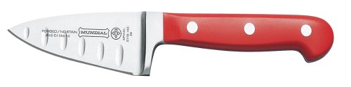 Mundial 5100 Series Red 4-inch Chef's Knife with Hollow Edge